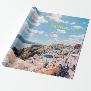 Papel De Regalo Santorini, Grecia Beach House