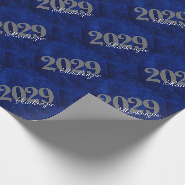 Papel De Regalo Sapphire Grad | Blue Royal Cobalt Azure Year (Esquina)