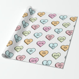 Papel De Regalo Sarcástico patrón cardíaco de San Valentín