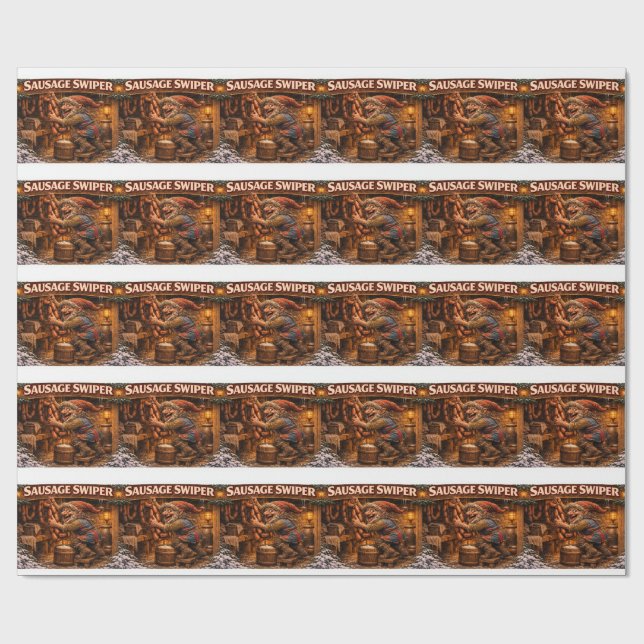 Papel De Regalo Sausage Swiper Yule Lad  (Superficie plana)