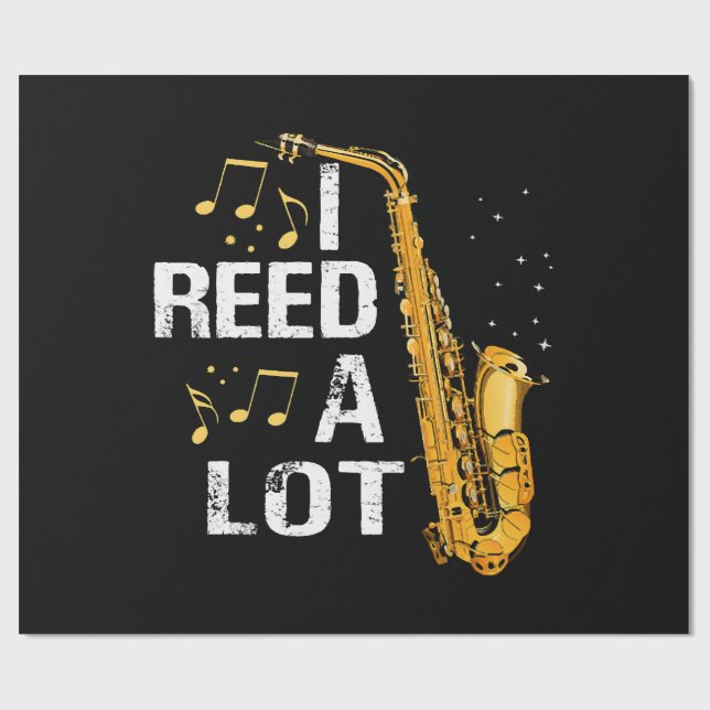 Papel De Regalo Saxofón divertido (Superficie plana)