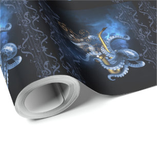 Papel De Regalo Saxofón musical con pulpo