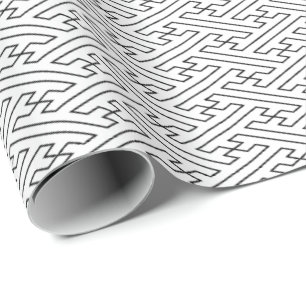 Papel De Regalo Sayagata japonés patrón tradicional línea negra