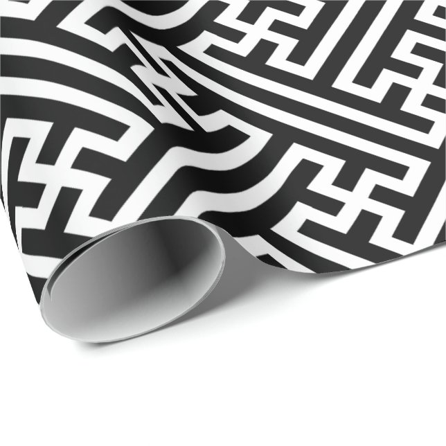 Papel De Regalo Sayagata negrita japón patrón tradicional línea bl (Esquina del rollo)