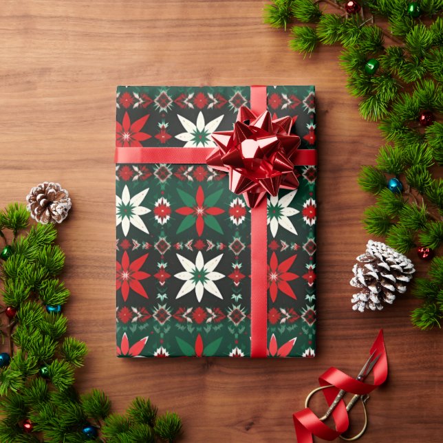 Papel De Regalo Scandinavian Fair Isle Christmas Edition 3 (Regalo de vacaciones)