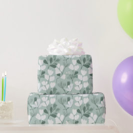 Papel De Regalo Scandinavian Light Green Leaf Sage Floral Pattern