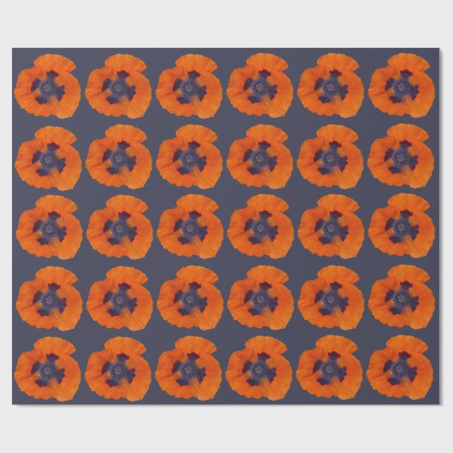 Papel De Regalo Scarlet Naranja Poppy 1 (Superficie plana)