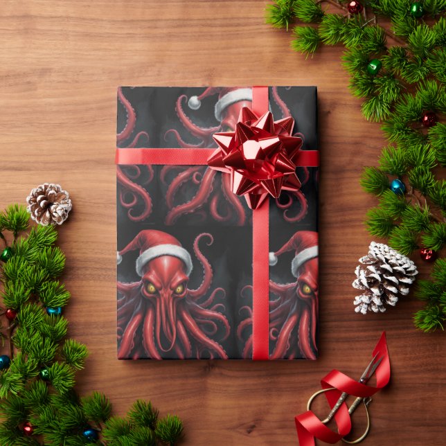 Papel De Regalo Scary Cthulhu Navidades Lovecraft (Regalo de vacaciones)