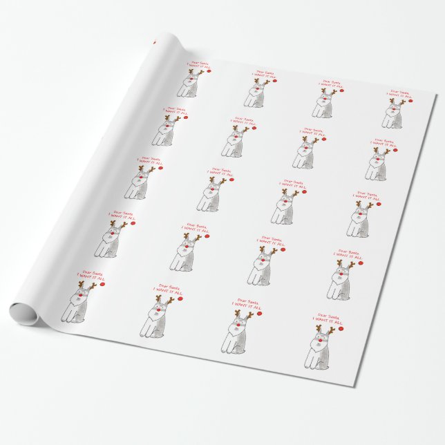 Papel De Regalo Schnauzer estimado Santa…. (Desenrollado)