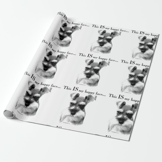 Papel De Regalo Schnauzer Happy Face (Desenrollado)