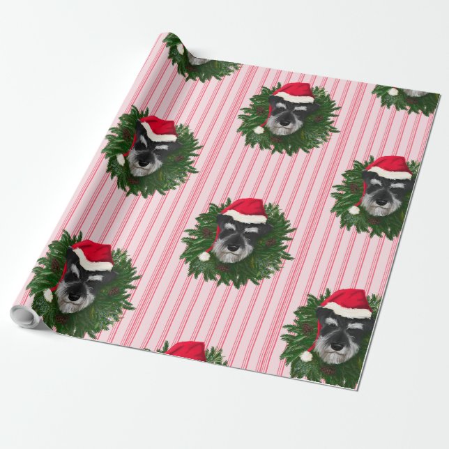Papel De Regalo Schnauzer Wrapping Paper (Desenrollado)