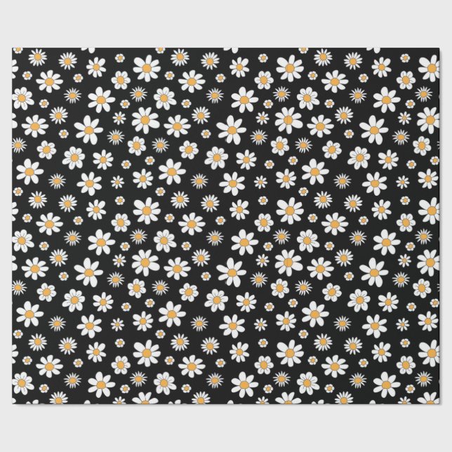 Papel De Regalo schwarz-weißes Design mit Blumen (Costura)