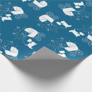 Papel De Regalo Scotty Dog Baby Shower Scottish Terrier Blue