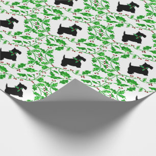 Papel De Regalo Scotty y acebo