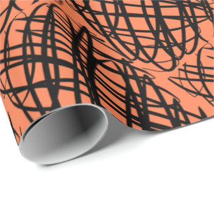 Papel De Regalo Scribe simple   Negro   Anglada   Coral  