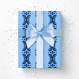 Papel De Regalo Scroll Dot in Blue Indigo