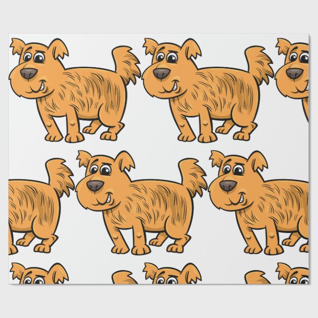 Papel De Regalo Scruffy Orange Puppy Dog (Superficie plana)