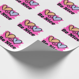 Papel De Regalo Sé Amable Corazones Acuarela