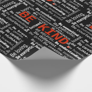 Papel De Regalo Sé Amable Inspiración De Texto En Negro