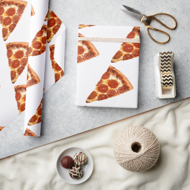 Papel De Regalo Se derritió la porción de pizza de chile de Slippe (Artesanía)