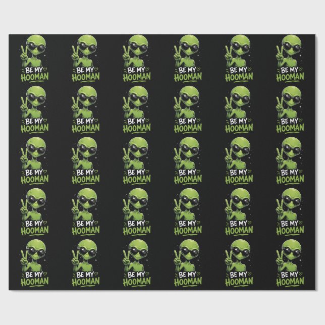 Papel De Regalo Sé Mi Hooman 👽 (Superficie plana)