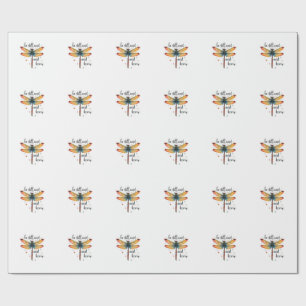 Papel De Regalo Sé quieto y conoce Floral Dragonfly Cristiano Vera