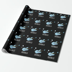 Papel De Regalo Sea Bass Funny Bass Guitar Fish Pun Dark BG