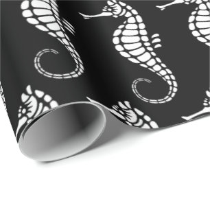 Papel De Regalo Seahorse White