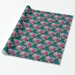 PAPEL DE REGALO SEAHORSES EN AMOR, MADRE AZUL VERDE AZULADA ROSA D