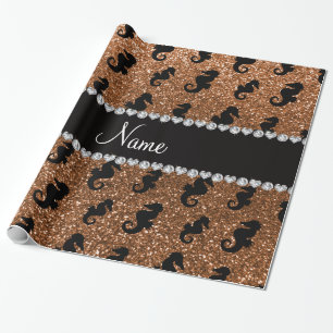 Papel De Regalo Seahorses quemados nombre personalizados del