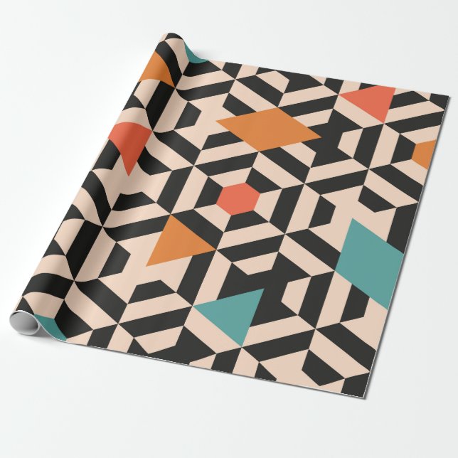 Papel De Regalo Seamless abstract pattern of geometric shapes. Geo (Desenrollado)