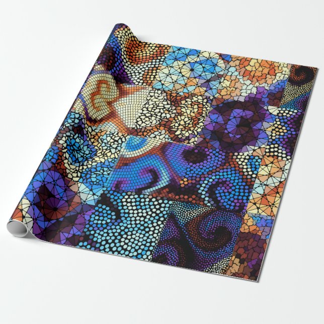 Papel De Regalo Seamless background pattern. Mosaic art pattern ba (Desenrollado)