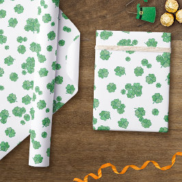 Papel De Regalo Seamless Lucky Four-Leaf Clover Pattern