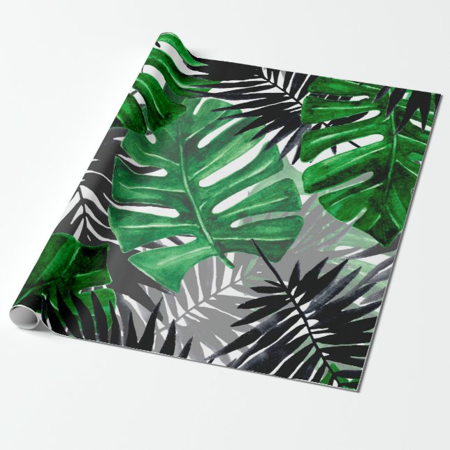 Papel De Regalo seamless pattern of tropical leaves and elements o (Desenrollado)
