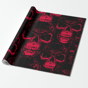 Papel De Regalo Seamless pattern with hand-drawn sinister human sk