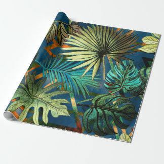 Papel De Regalo Seamless pattern with tropical leaves and geometri