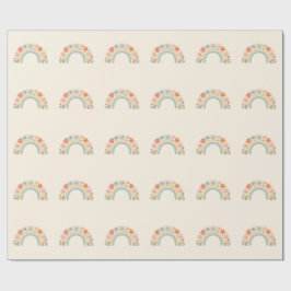 Papel De Regalo Seamless Smiling Flowers Pastel Rainbow Pattern