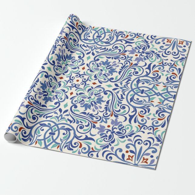 Papel De Regalo Seamless turkish colorful pattern. Endless pattern (Desenrollado)