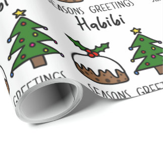 Papel De Regalo Seasons Greetings Habibi Navidades Árabes