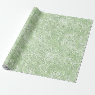 Papel De Regalo Seda Moire Pequeño Patrón en Verde Lima