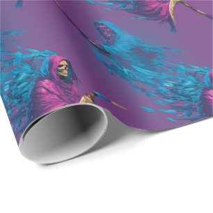 Papel De Regalo Segador Siniestro Brillante - Figura de la Muerte