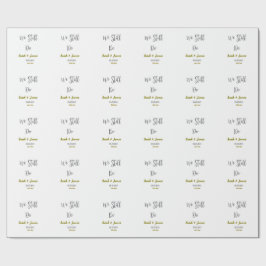 Papel De Regalo Seguimos haciendo boda aniversario simple oro gris