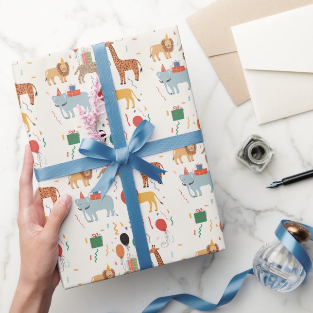 Papel De Regalo Segundo cumpleaños de Jungle Animal (Regalar)