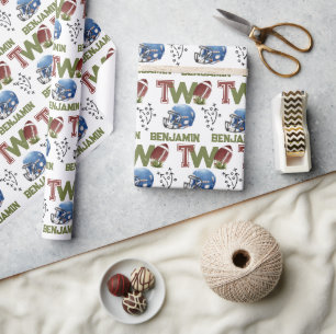 Papel De Regalo Segundo cumpleaños del fútbol americano