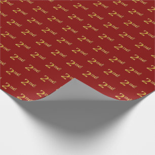 Papel De Regalo Segundo evento (segundo) de Red, Faux Gold