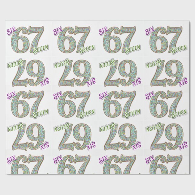Papel De Regalo Seis Siete, Cumpleaños de Confeti (Superficie plana)