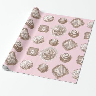 Papel De Regalo Seis trufas de chocolate en un diseño repetido