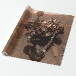 Papel De Regalo Selfie de Mars Curiosity Paisaje Marciano Rojo