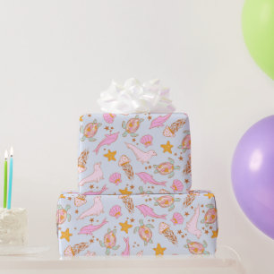 Papel De Regalo Sello Dolphin Jellyfish Turba Starfish Pastel