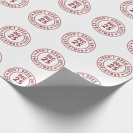 Papel De Regalo Sello moderno NO abrir hasta Navidad